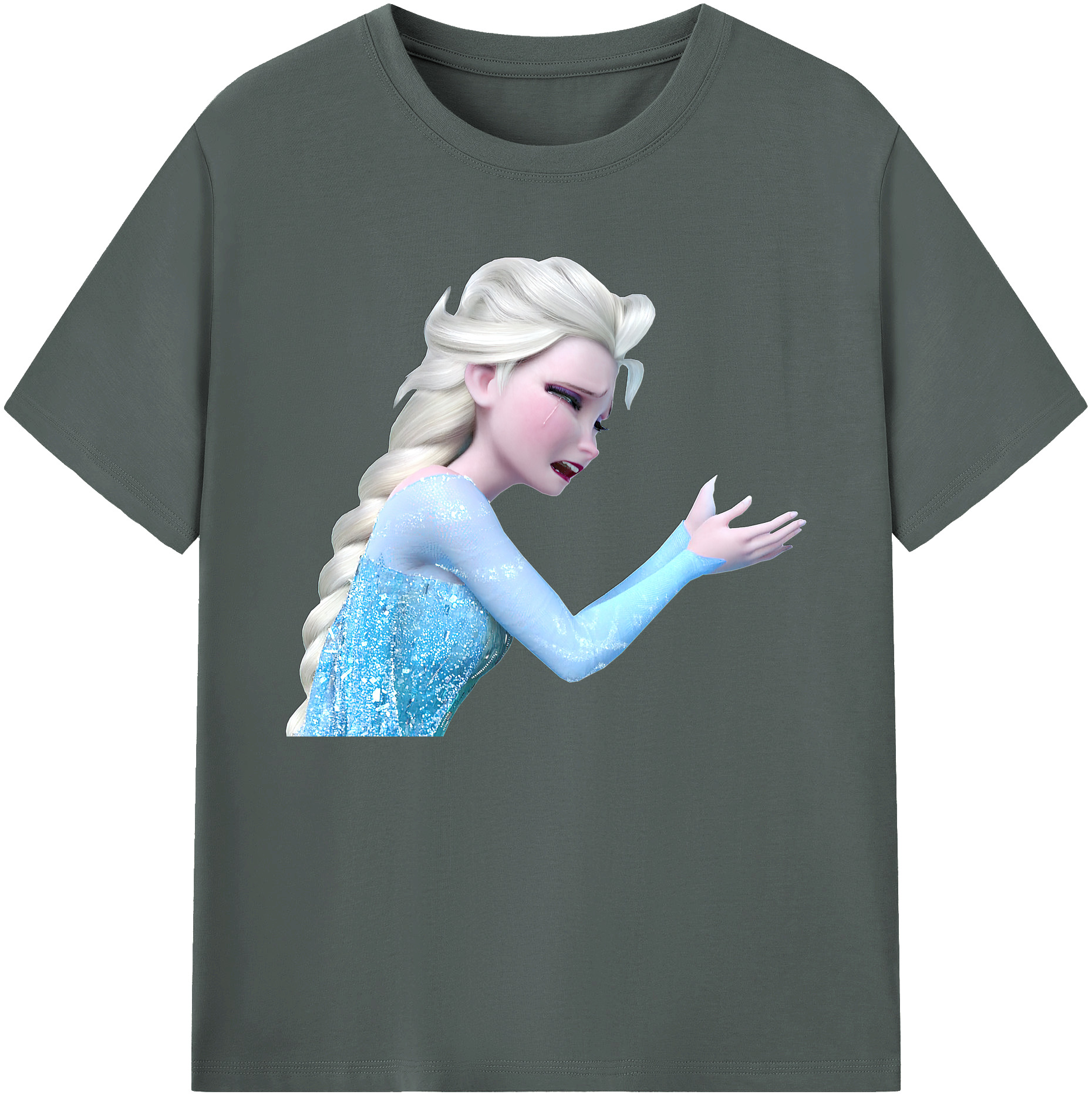 （画像用） アナと雪の女王 アンナ エルサ Frozen Anna Elsa 綿100％ メンズ半袖Tシャツ｜肌触りやわらか＆通気性